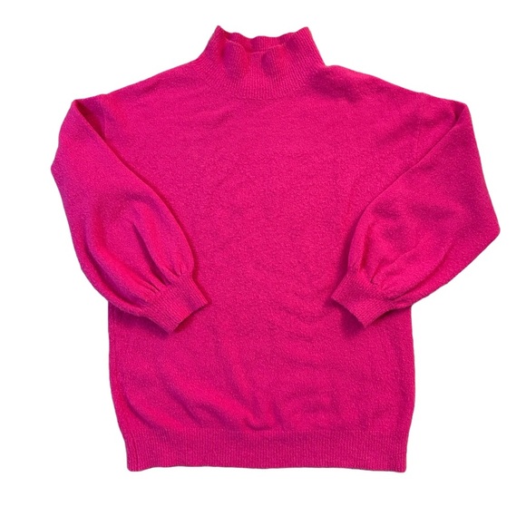 Lovers + Friends Fuzzy Mock Neck Pink Sweater Sz. SMALL - Picture 1 of 4